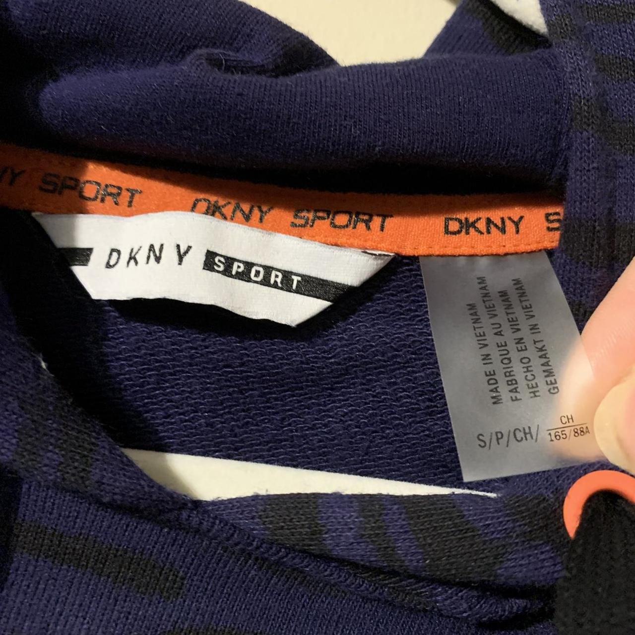 dnky dark blue tiger print hoodie size small second... Depop