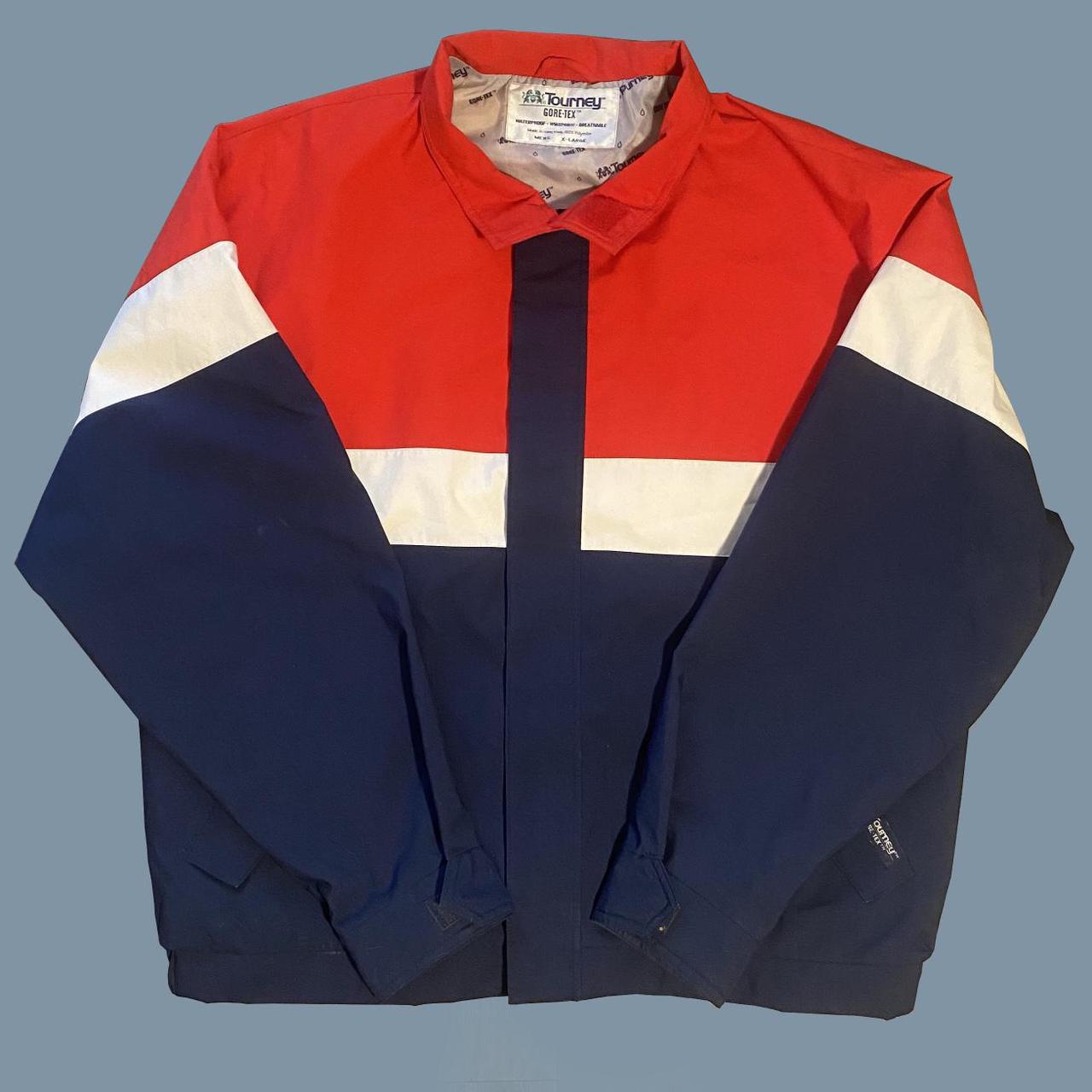 Men's Red and Navy Jacket | Depop