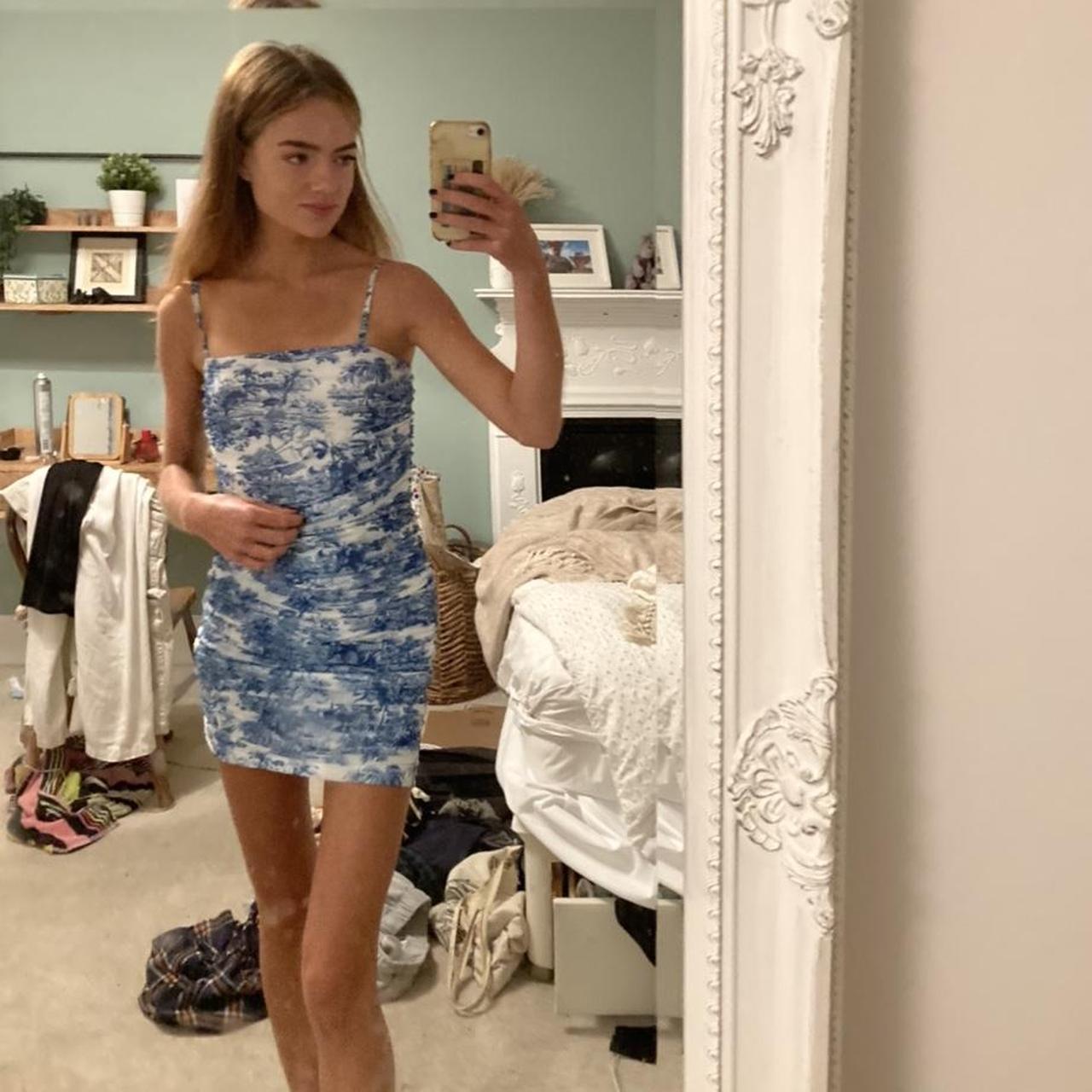 Bodycon mini dress. Perfect condition. Adjustable... - Depop