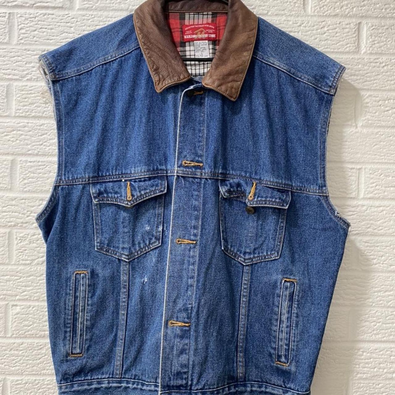 Marlboro Men’s Denim Vest #mens #denim #vest #marlboro - Depop