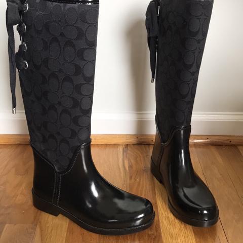 Coach tristee logo laceup rainboot cheap