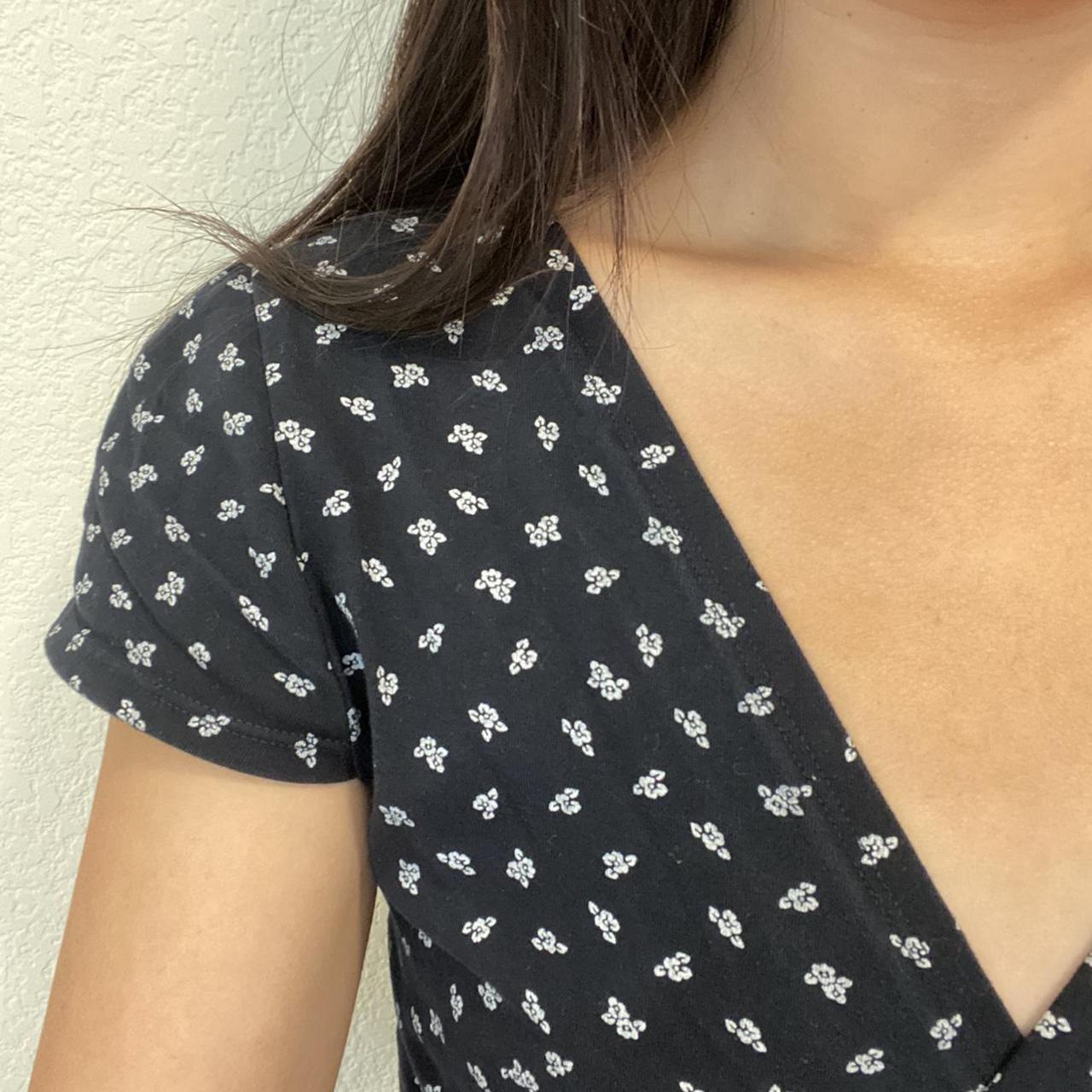 brandy wrap dress blue floral has ties Depop