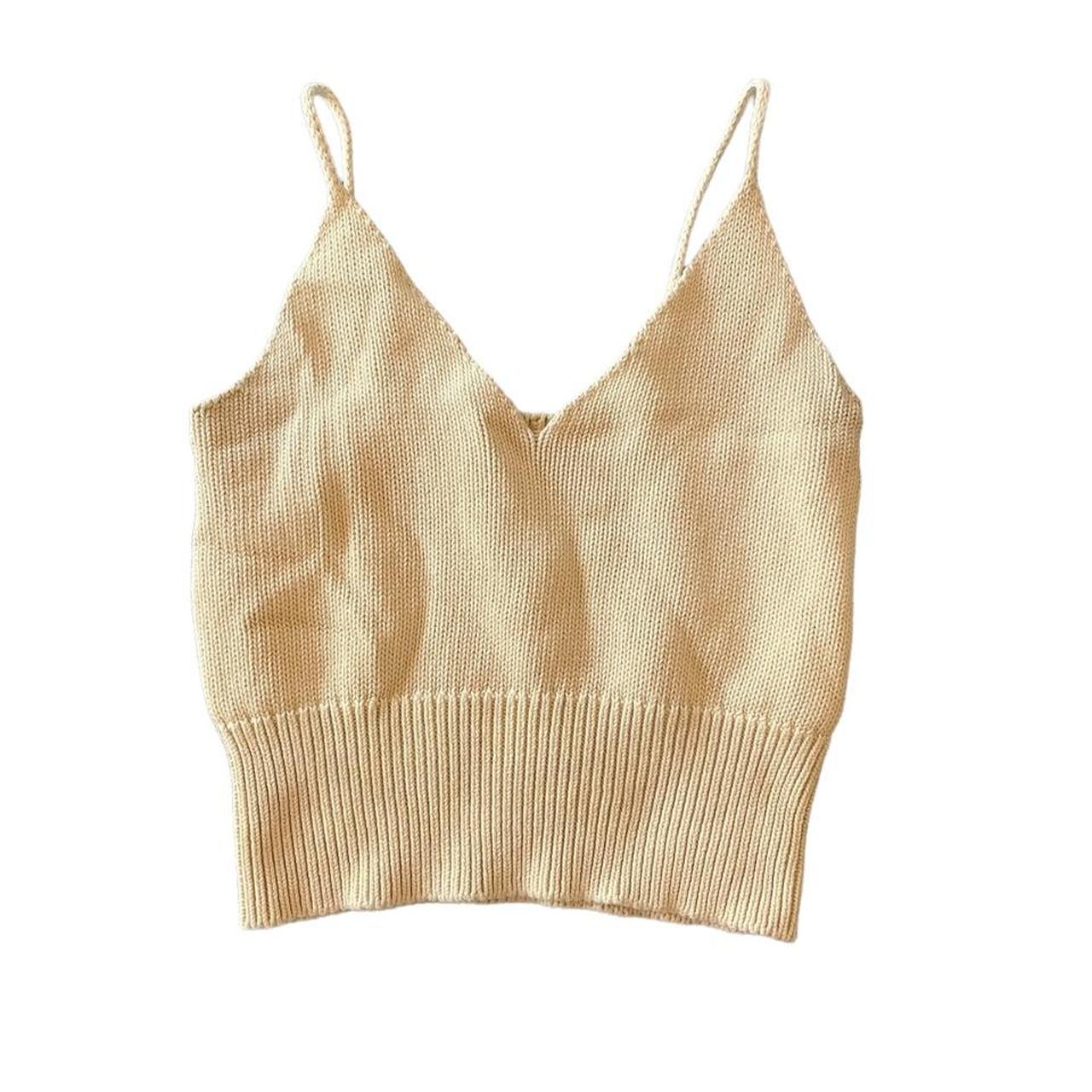 Yellow Knit Brandy Melville Tank Top... Depop