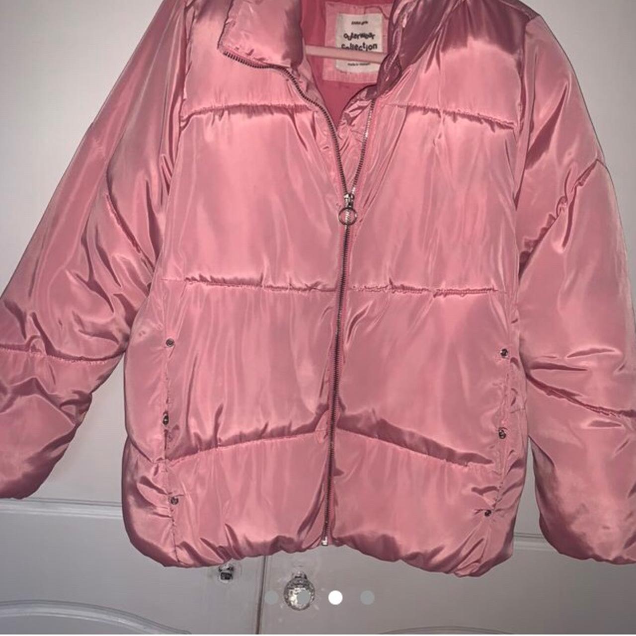 pink puffer jacket zara