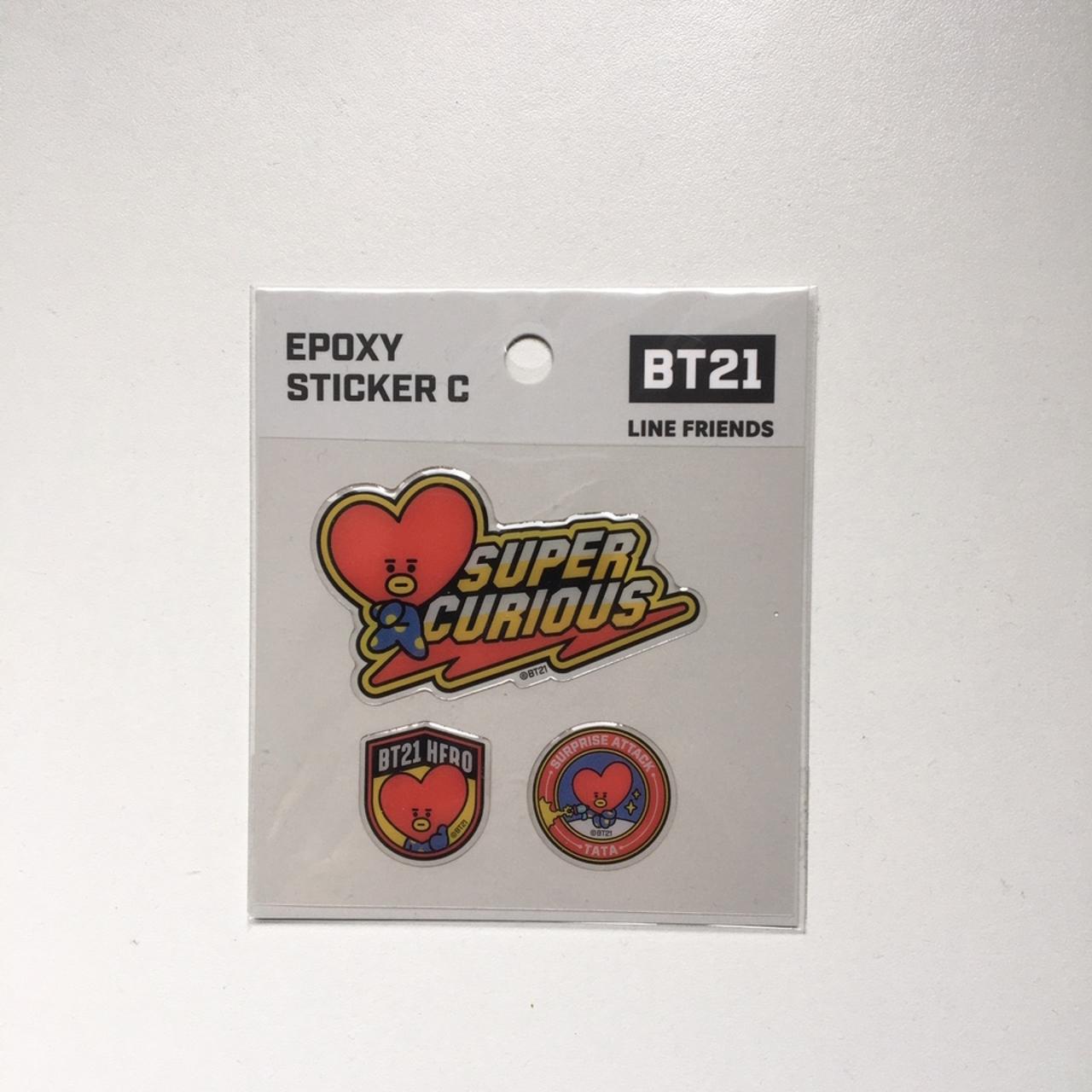 🇰🇷 OFFICIAL BT21 TATA MERCH EPOXY STICKER C SET - Depop