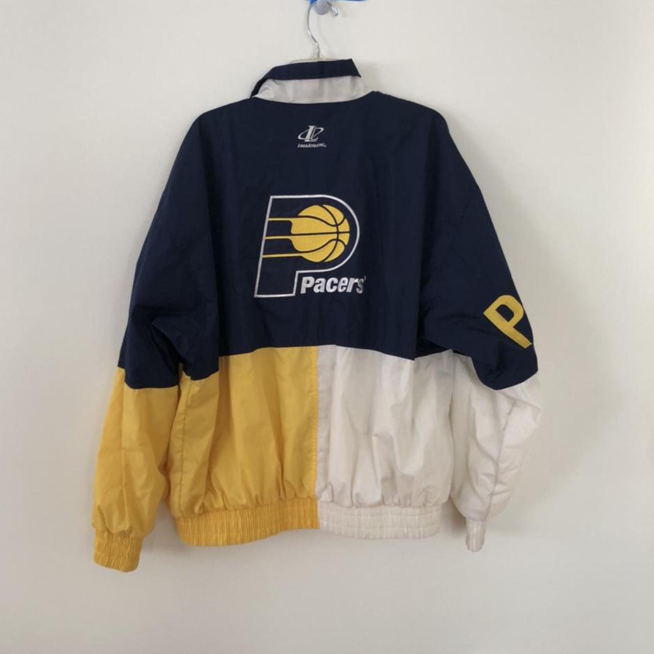 Vintage 1990s Indiana Pacers NBA Logo Athletic Shark Tooth Jacket