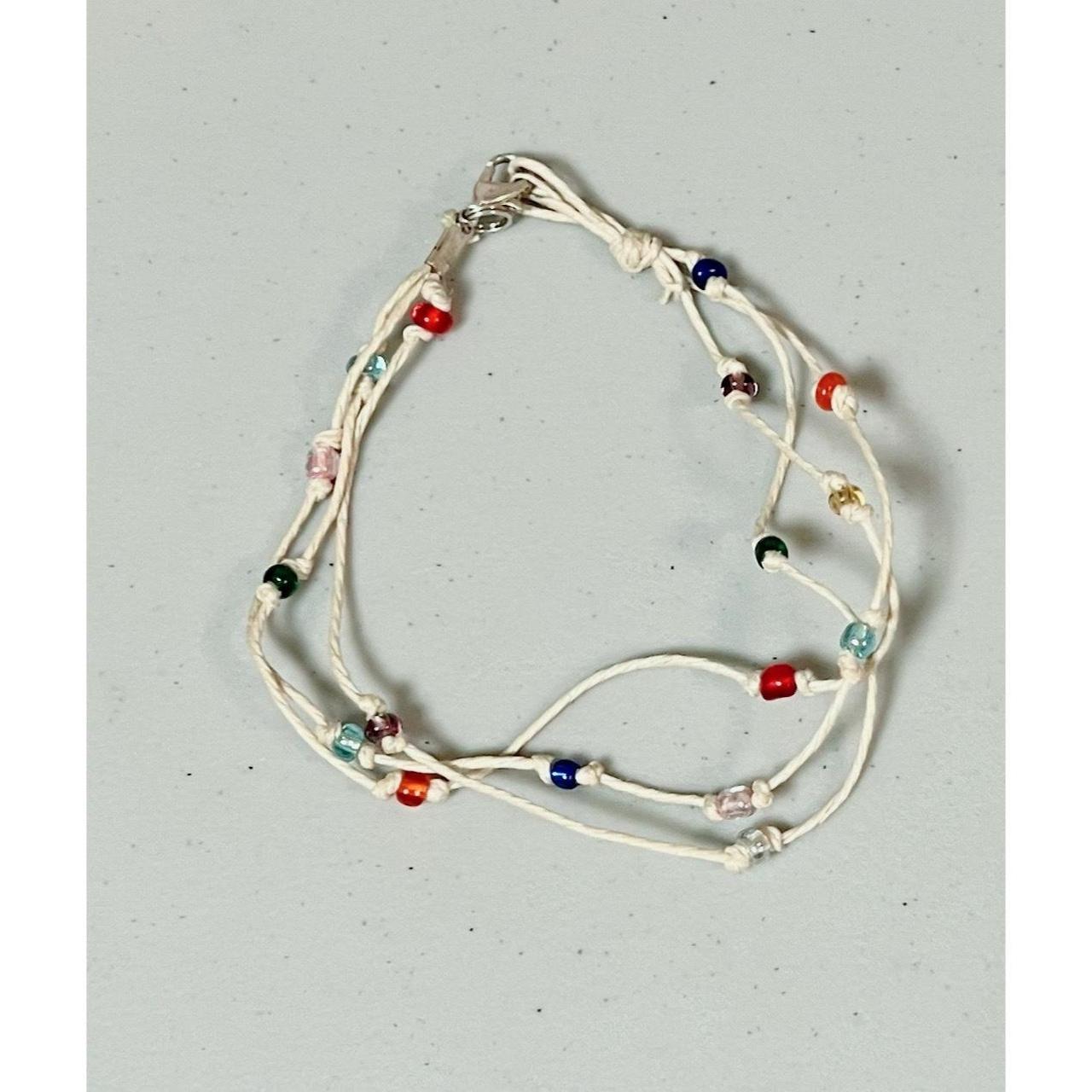 3 String Multicolored Beaded Anklet Ankle Bracelet... - Depop