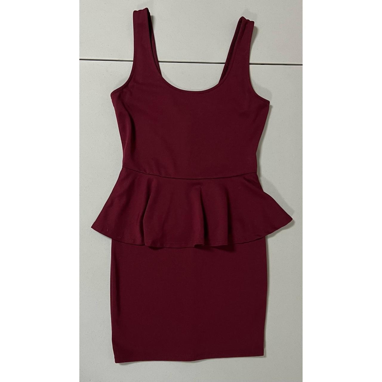 Maroon shops peplum dress