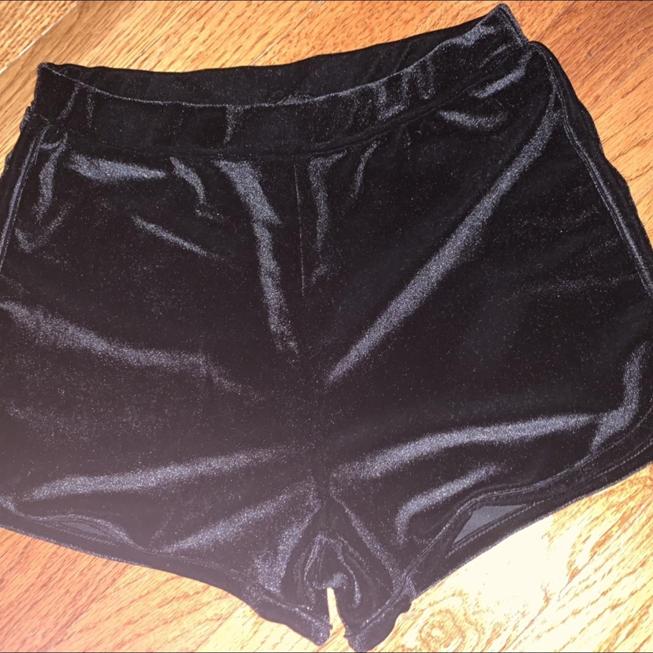 Black velvet shorts ☺️ // size small can probably fit... - Depop