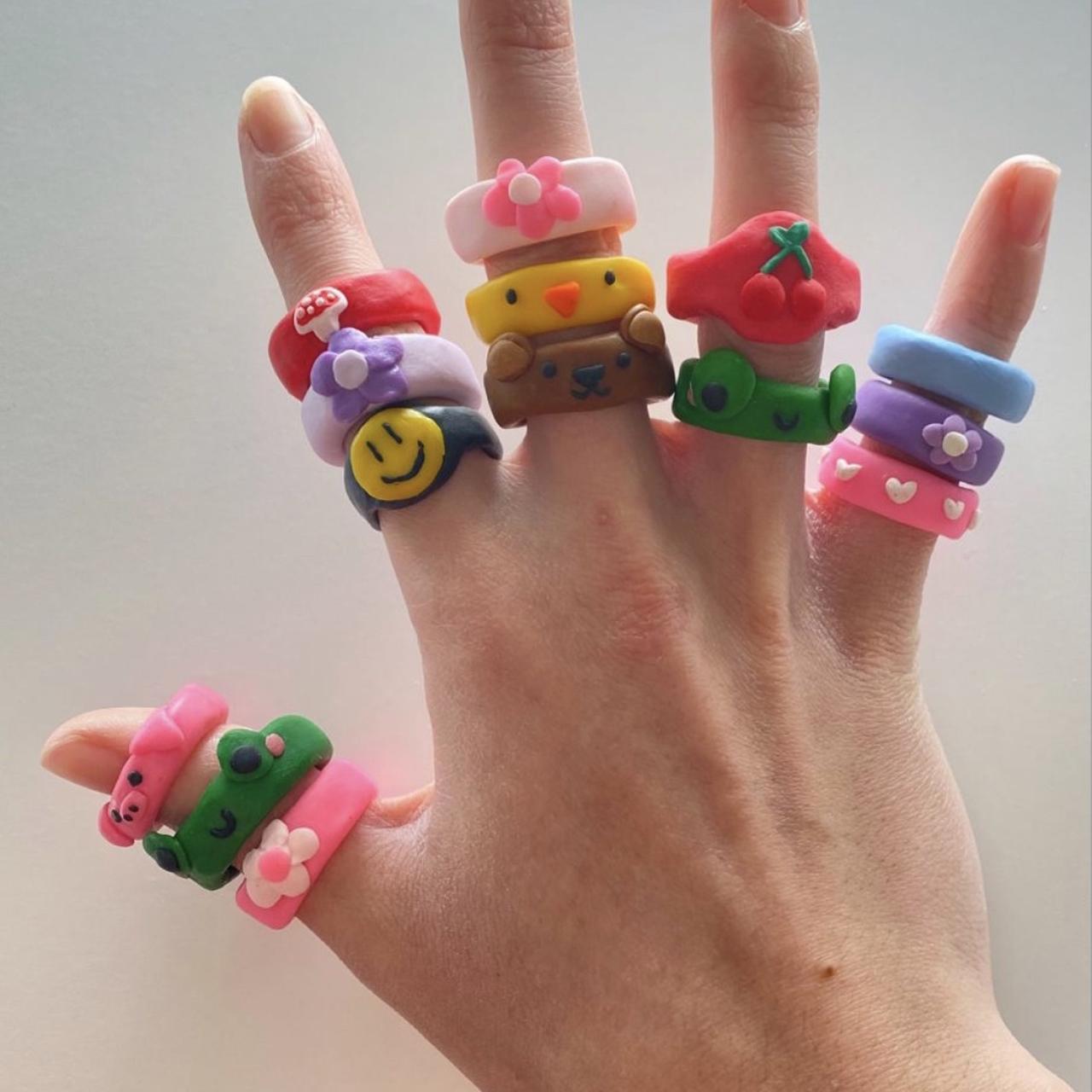 Bear Ring Cute Designs Polymer Clay Rings