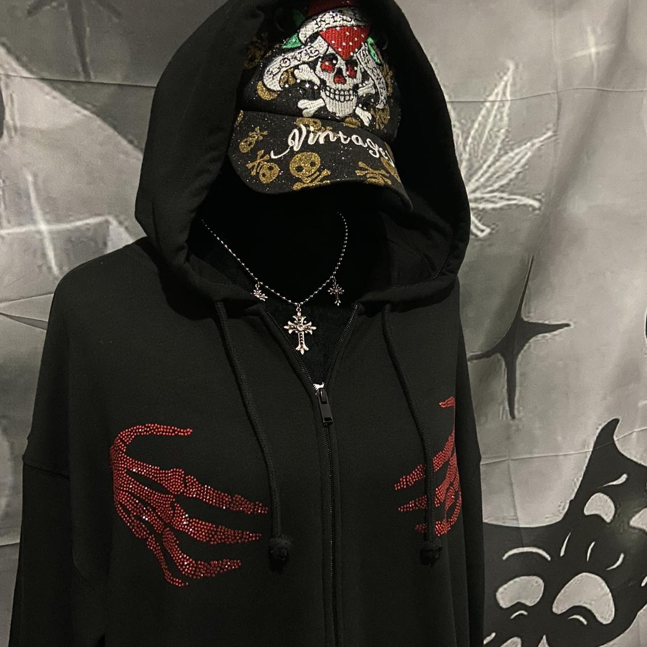 Red rhinestone skeleton hands Depop