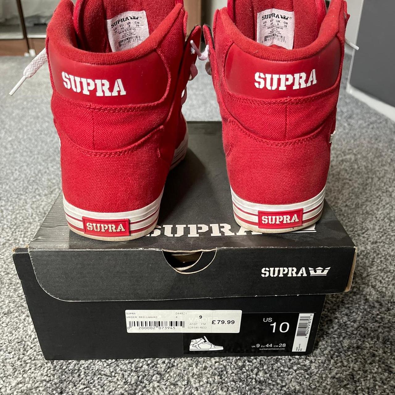 Supra Vaider Red Canvas. Limited Edition Only Depop