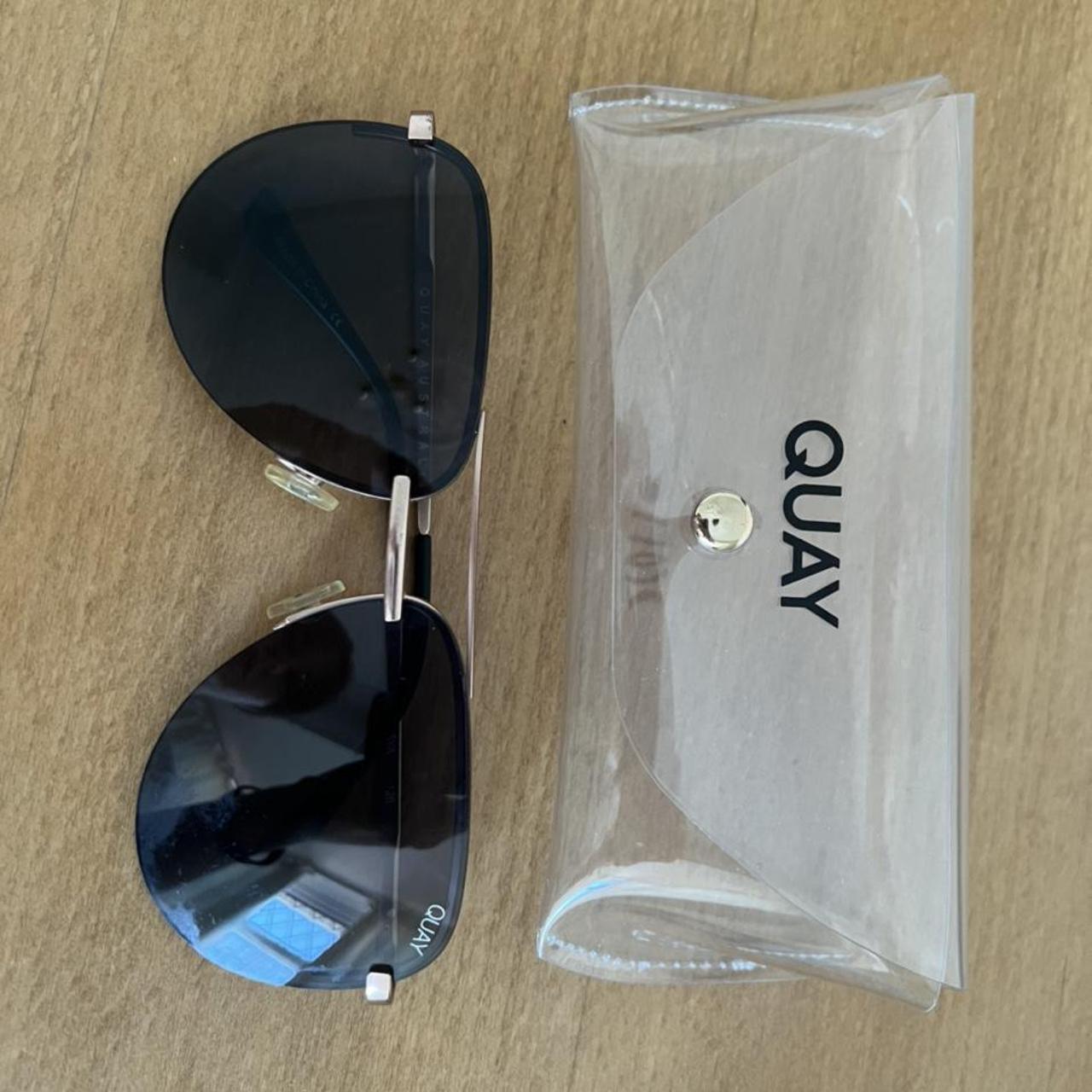 Quay Australia Aviator Sunglasses With Case Black Depop