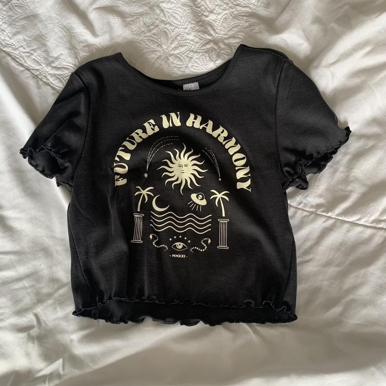 dark grey baby tee size xs perfect condition Depop