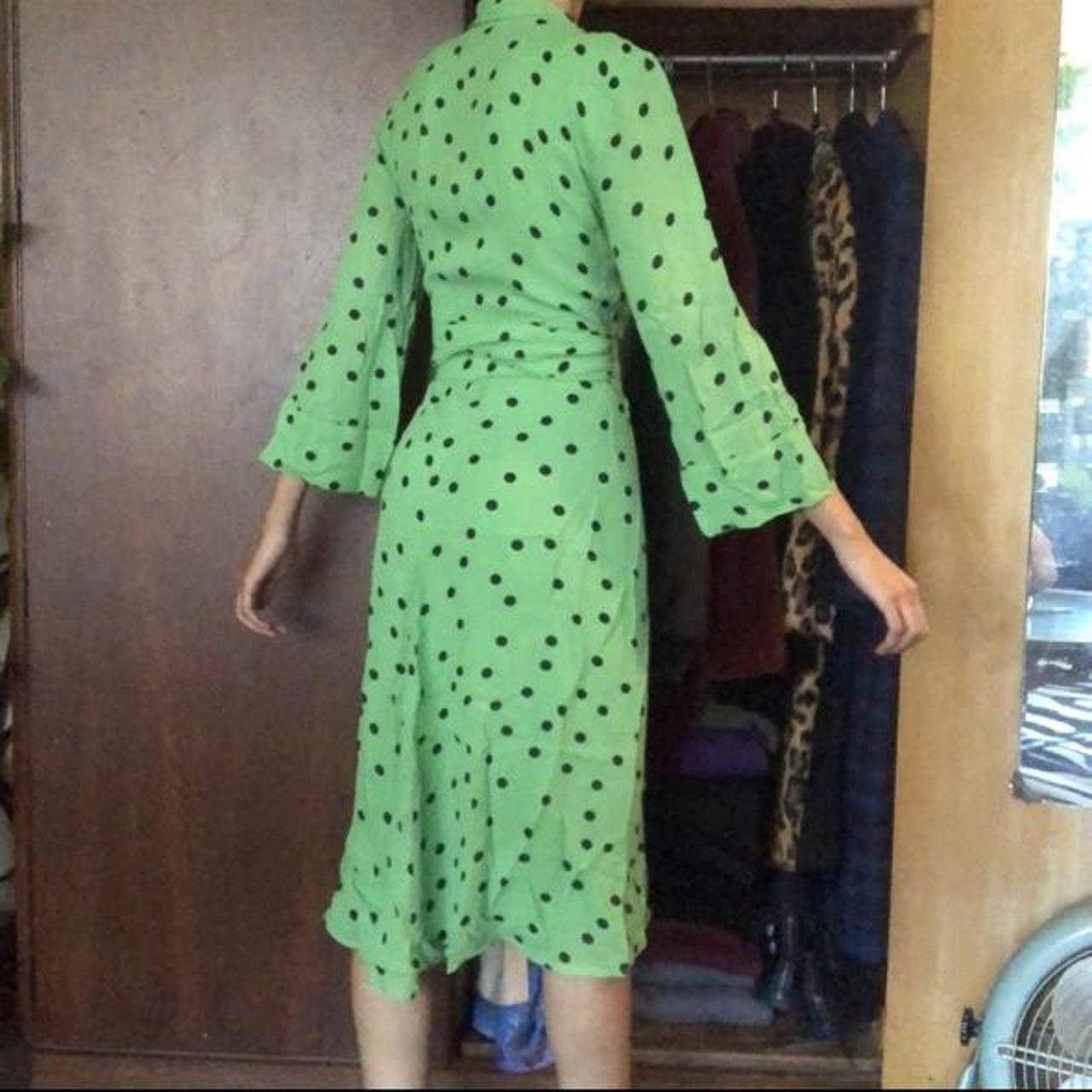 Ganni green hotsell polka dot dress