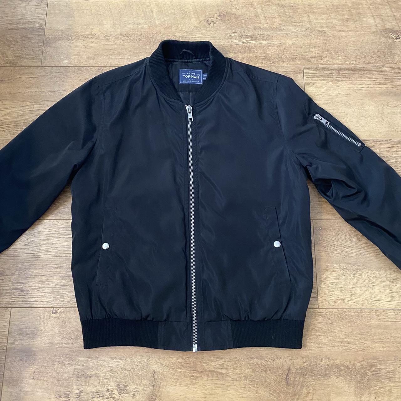 TopMan men’s black bomber jacket size medium. 8/10... - Depop