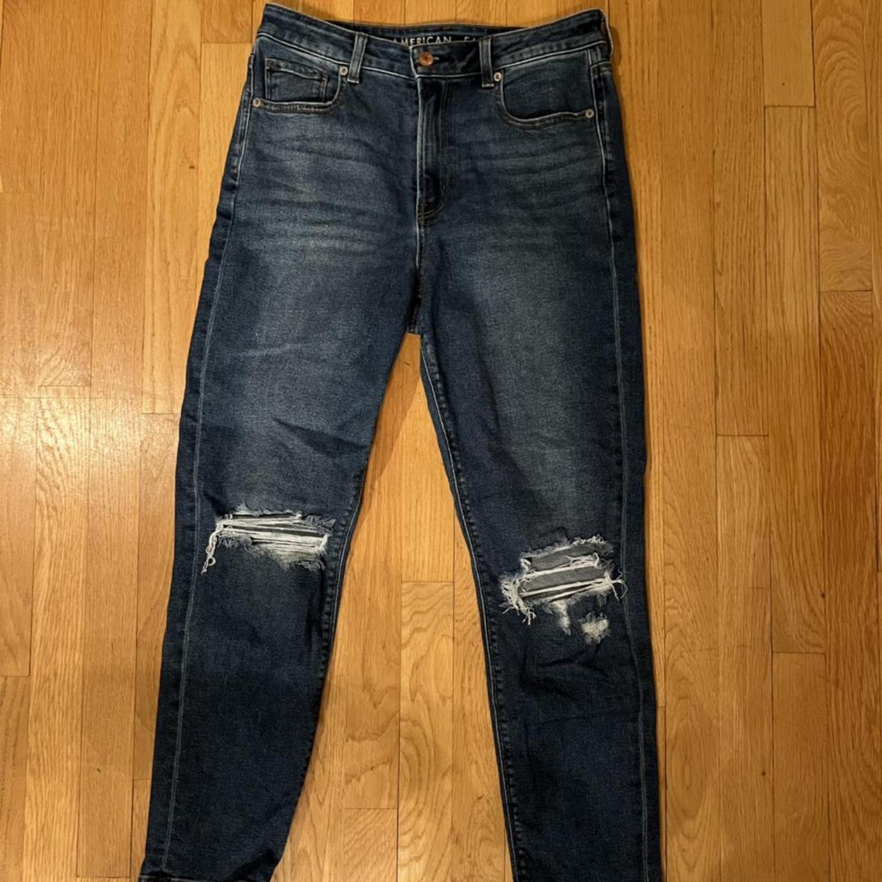American eagle mom ripped jeans, regular length!... - Depop