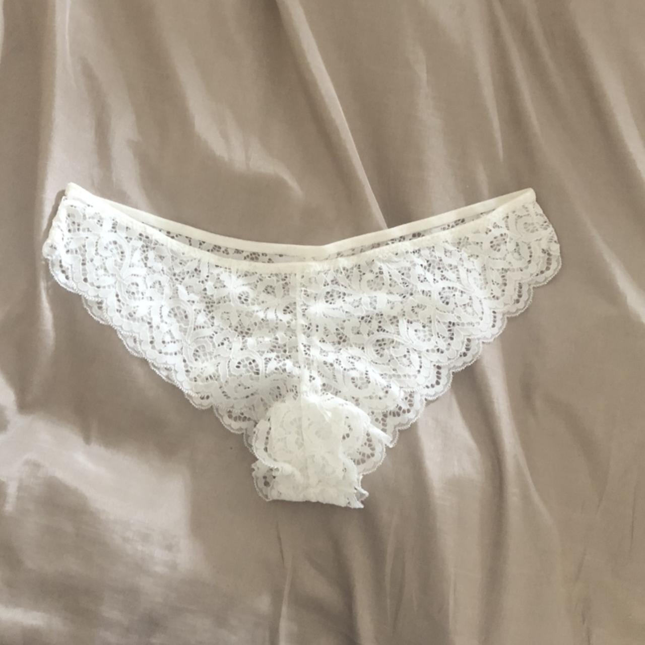 Primark white lace crochet Brazilian underwear