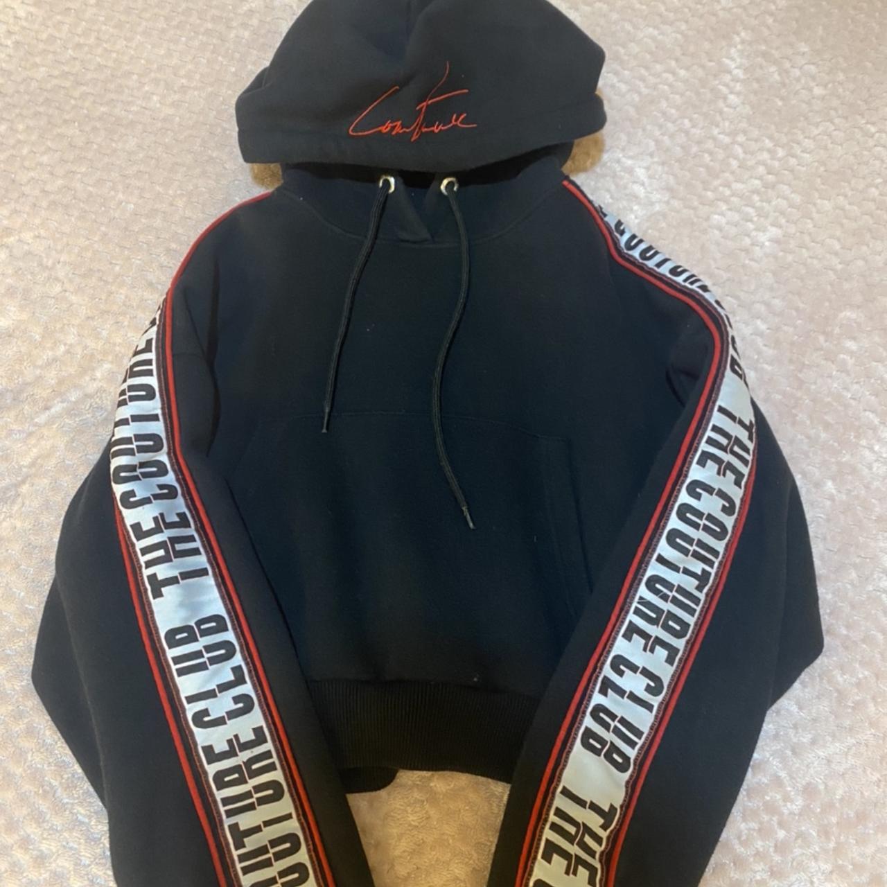 Couture Club Red Crop Zip Up Hoodie The Couture Club Cropped Black And