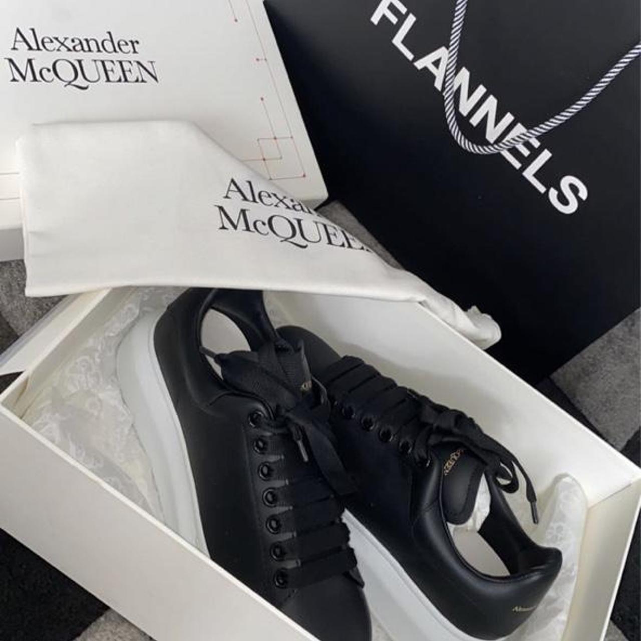 Alexander McQueens Black with white sole Worn but... - Depop