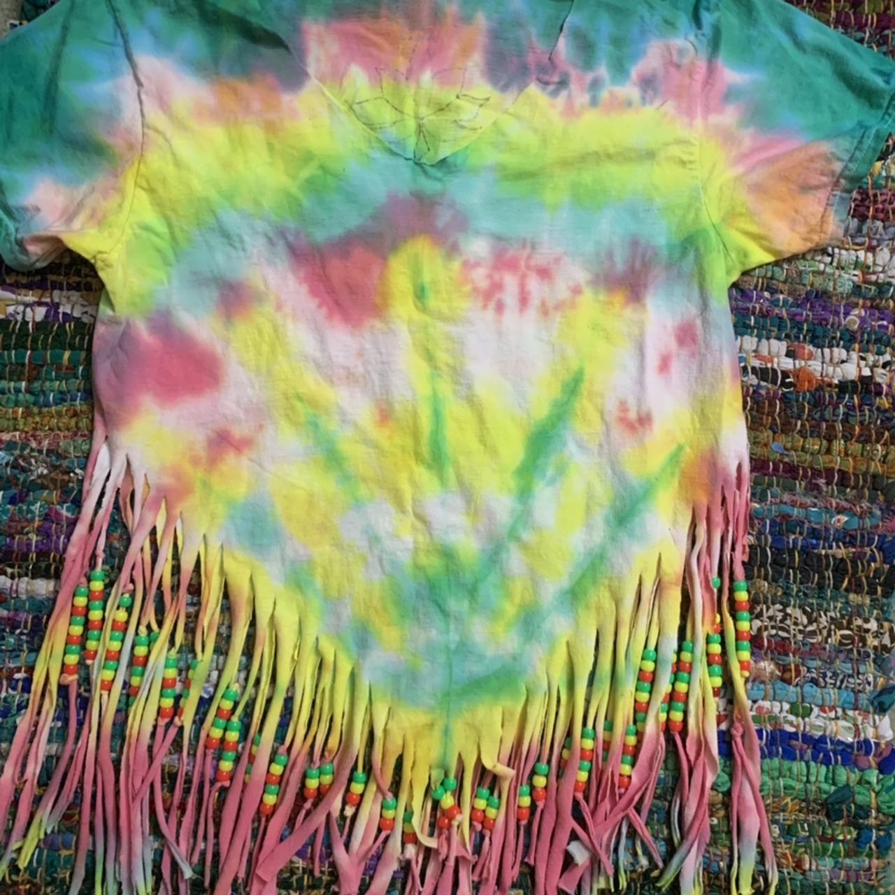 Handmade Rasta Pot Leaf Tie Dye With V-Shaped Depop