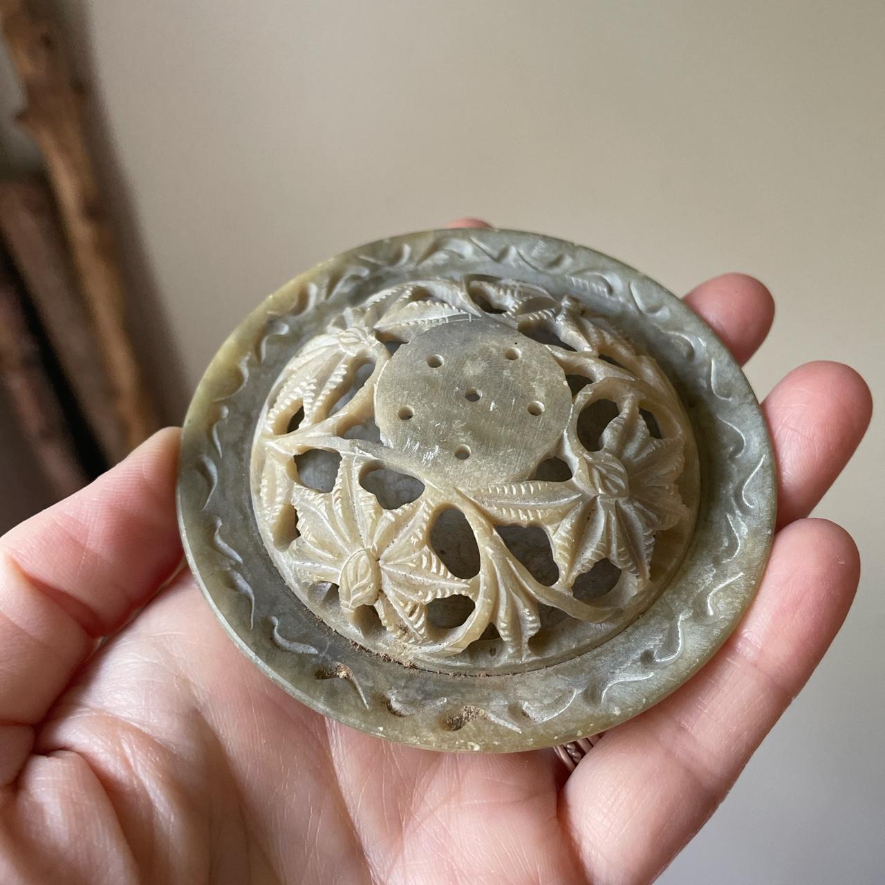 Carved stone incense stick holder Depop