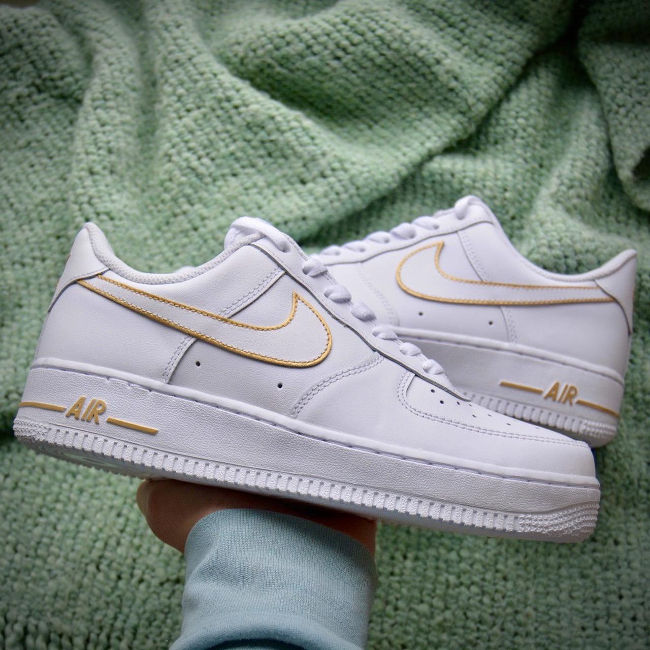 CUSTOM GOLD OUTLINE AIR FORCE 1 CUSTOM This custom - Depop