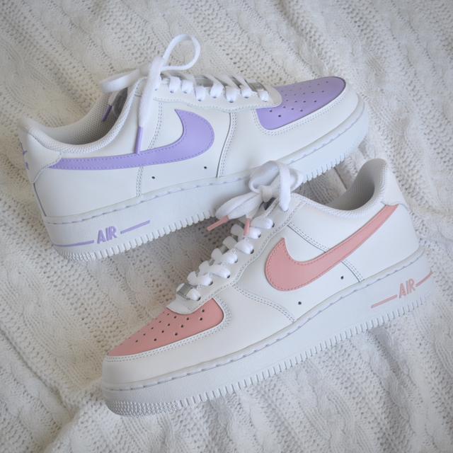 Pink and purple outlet air force ones