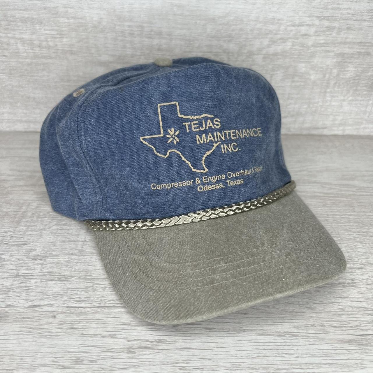 Vintage Texas Maintenance Hat 90s SnapBack two tone... - Depop