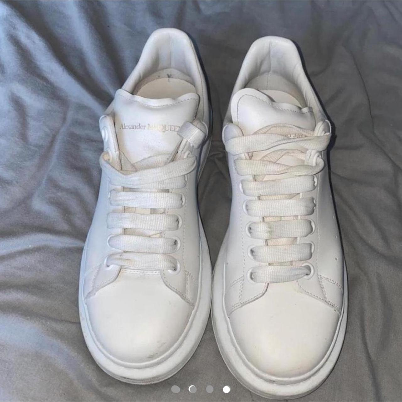 Alexander McQueen all white oversized trainers worn... Depop