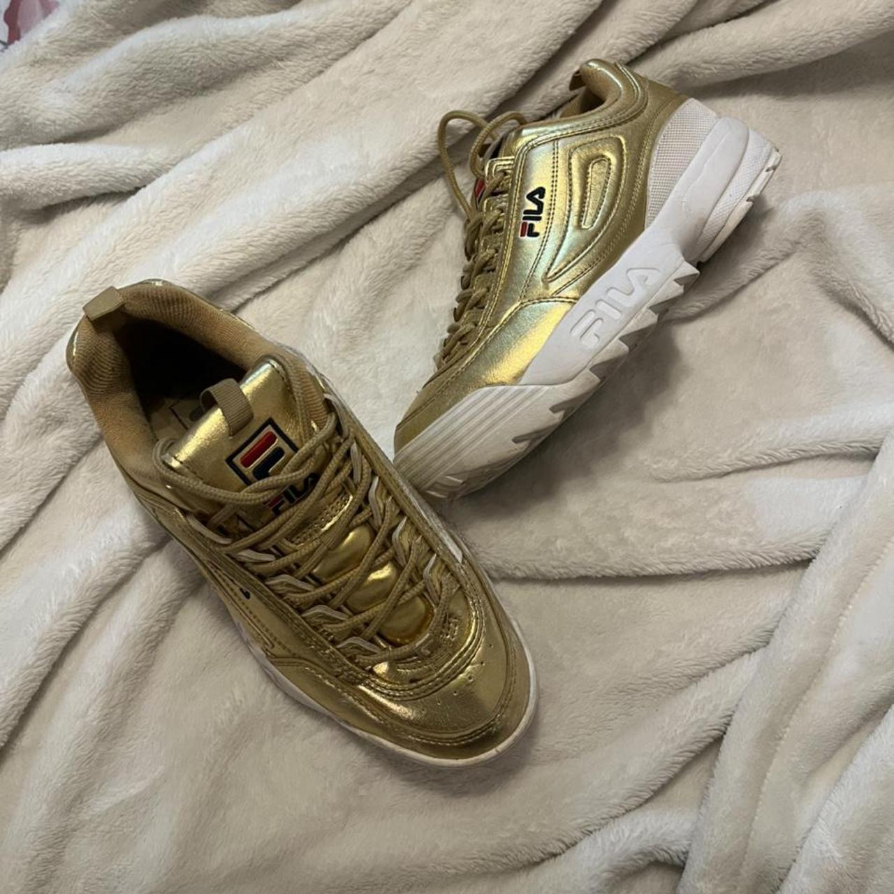 Fila disruptor clearance metallic gold