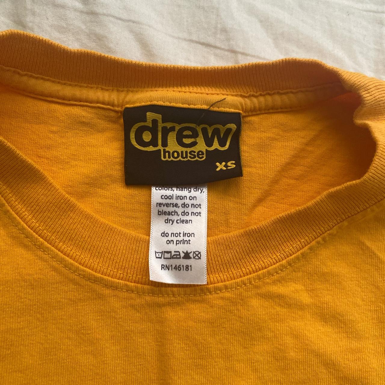 Drew House Men's Yellow and Orange T-shirt | Depop