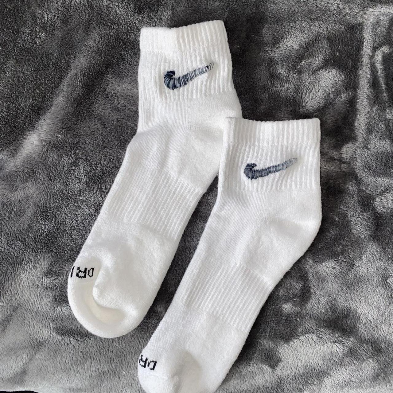 ! Custom embroidered Nike everyday white socks 👟🤍... - Depop
