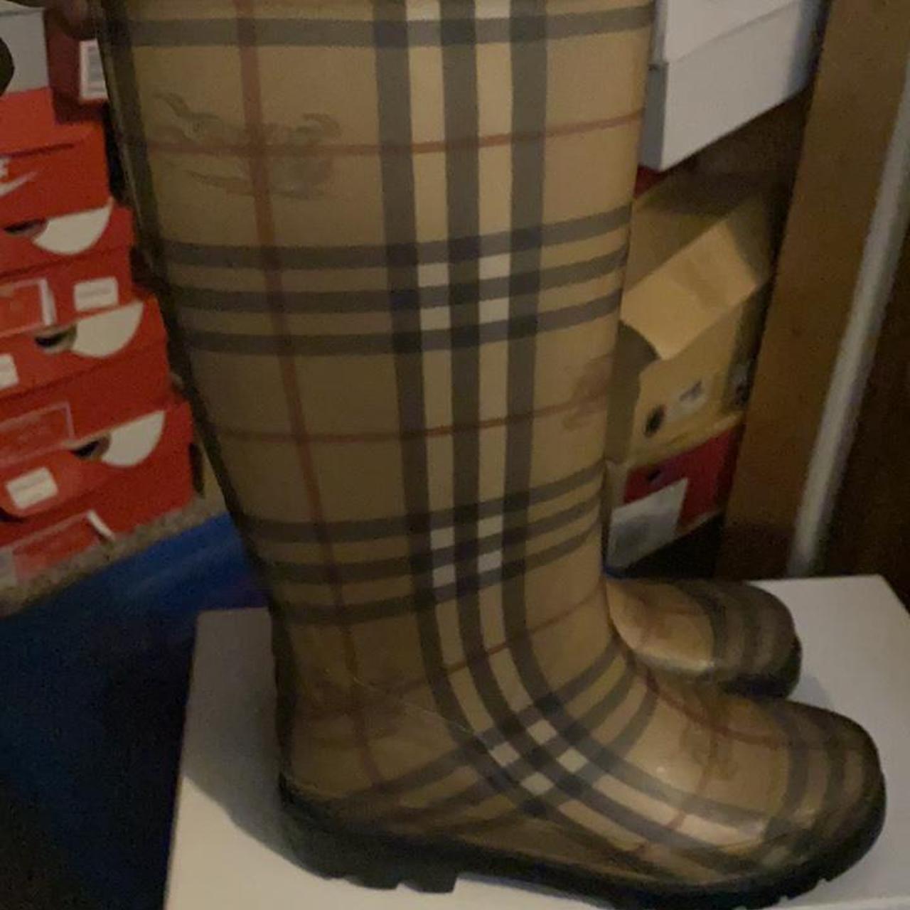 saks burberry rain boots