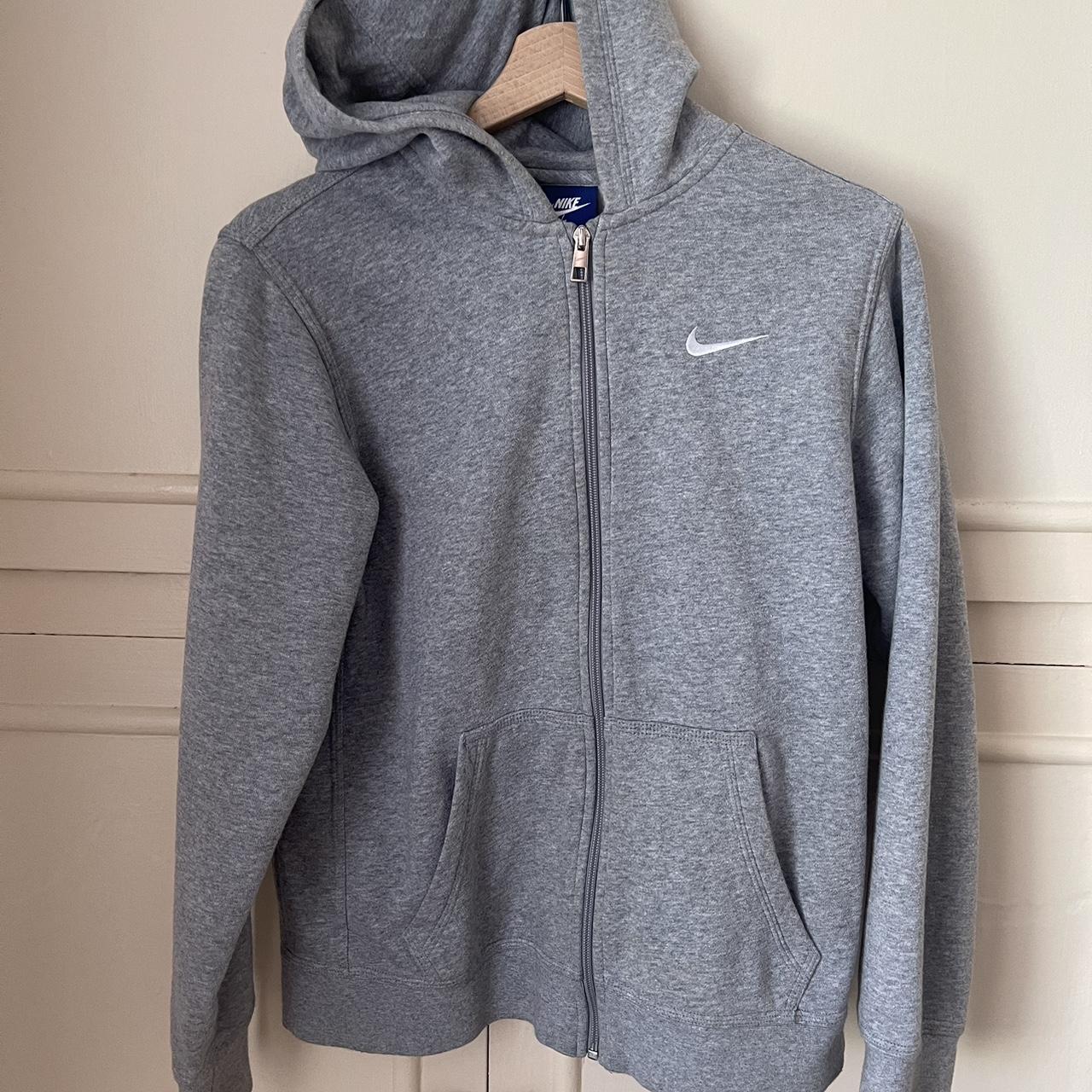 Grey Nike zip up - Unisex Kids XL but fits me... - Depop