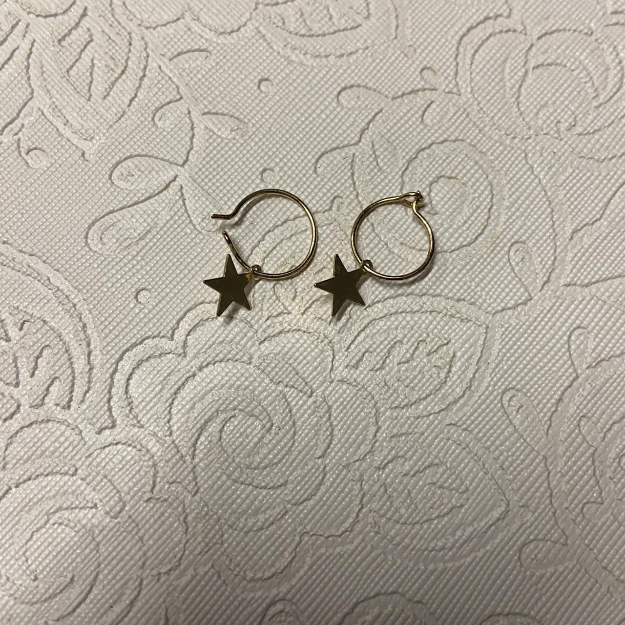 Gold Brandy Melville Earrings Barley Worn Solid Gold... Depop