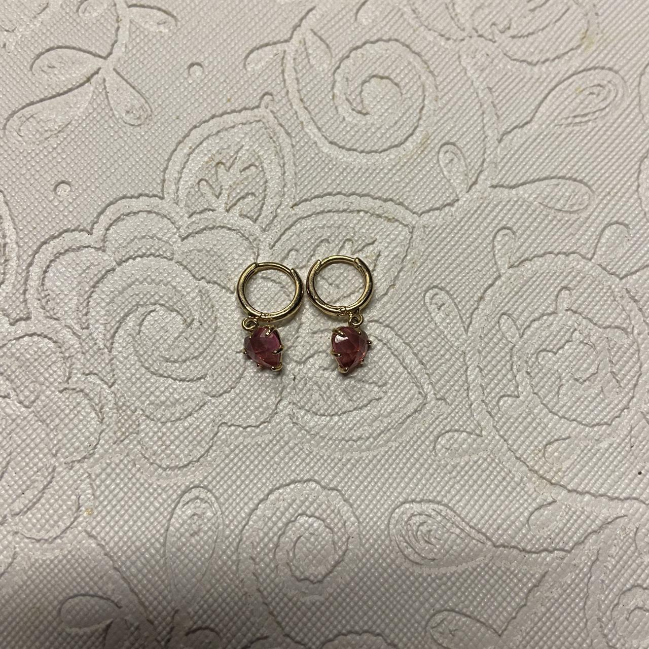 Gold Brandy Melville Earrings Barley Worn Solid Gold... Depop