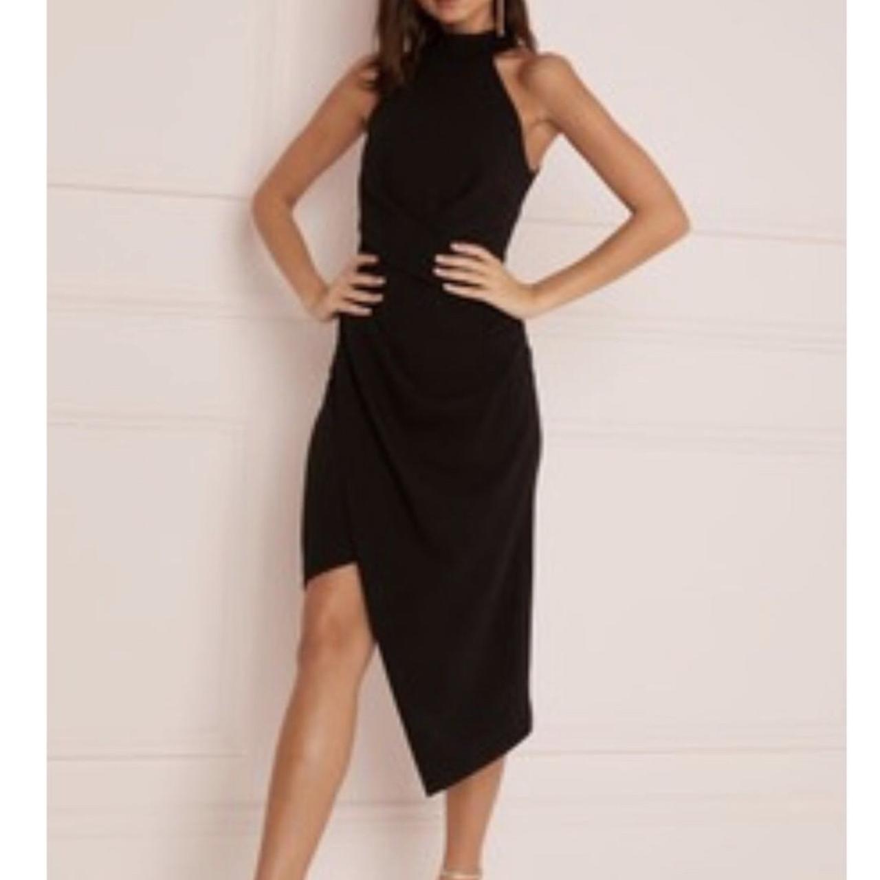 Lipsy petite halterneck sale asymmetric hem bodycon dress