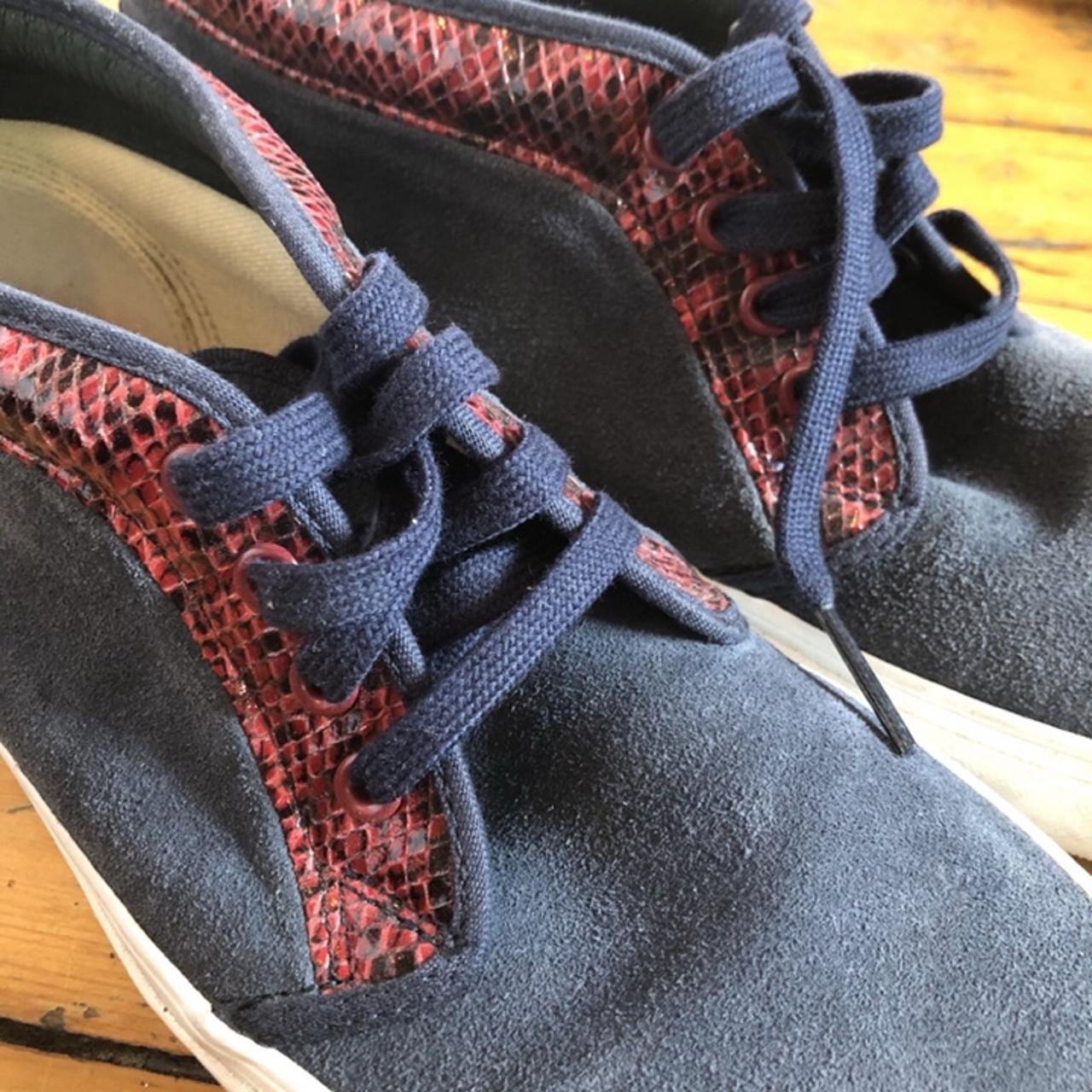 Vans supreme Chukka boots Sz 10 Snake. Blue suede... - Depop