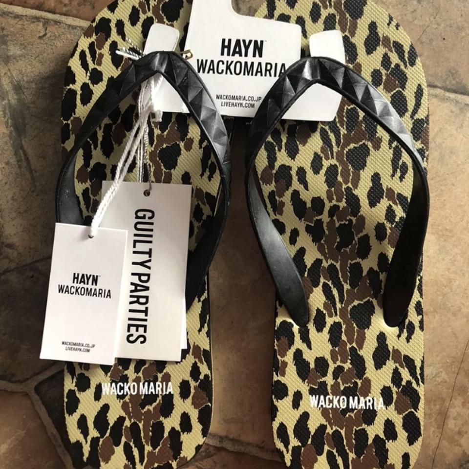 Wacko Maria hayn flip flop leopard Sandal beach Sz... - Depop