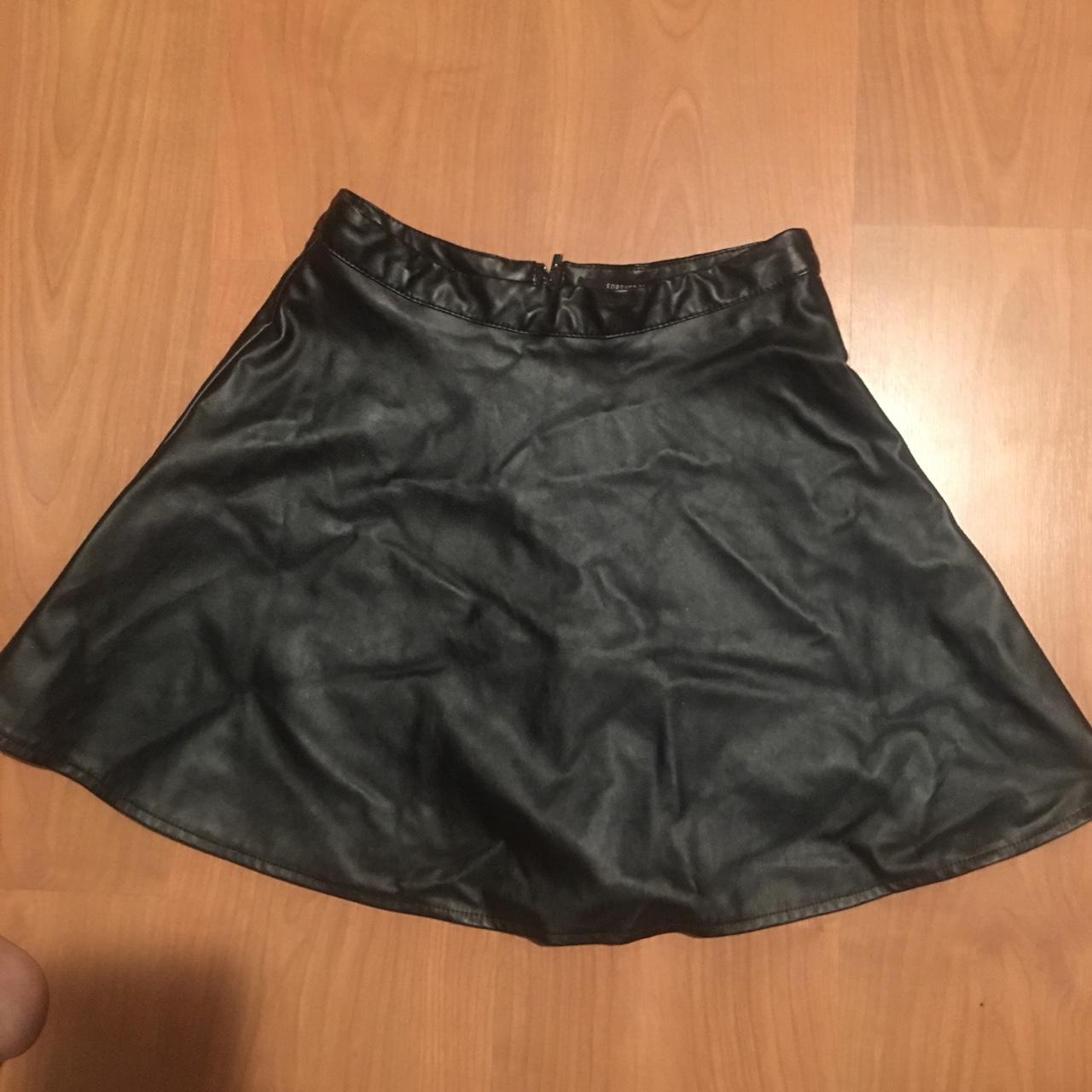 Forever 21 leather skater skirt with zipper in back Depop