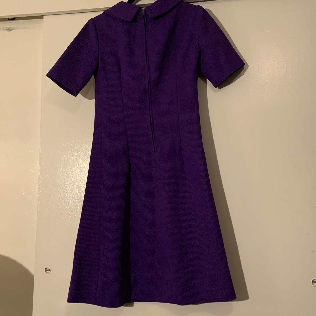 Vintage purple dress. Thick poly material with faux... - Depop
