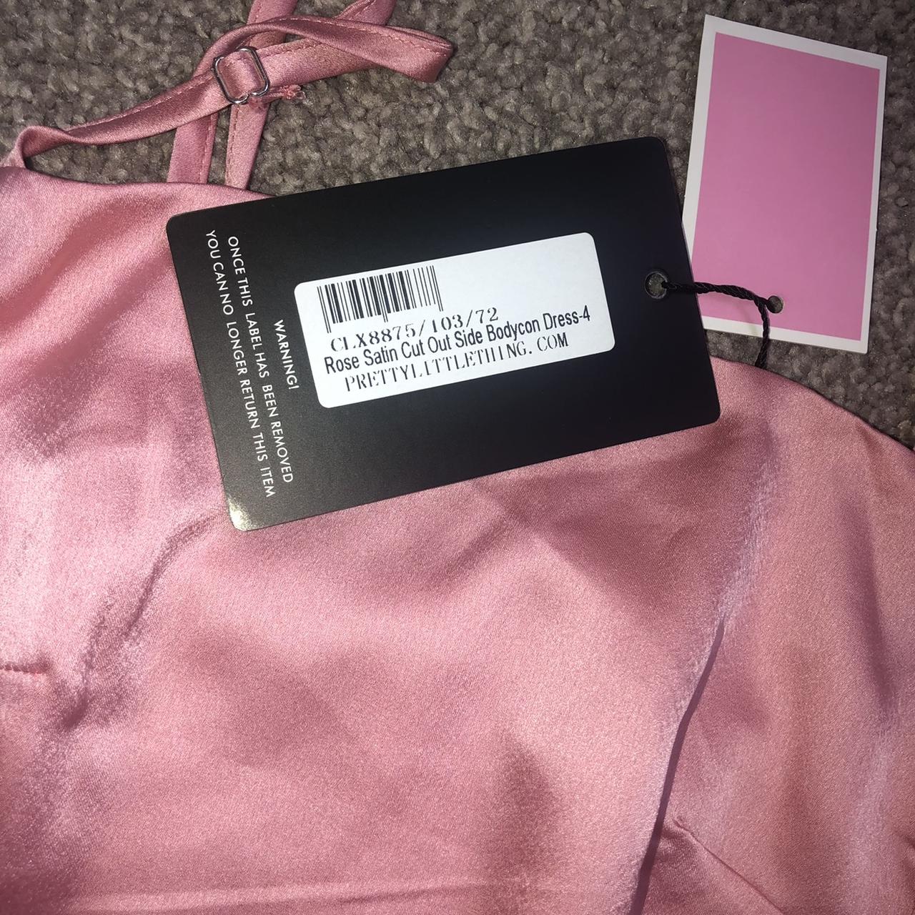 PINK SATIN CUT OUT SIDE BODYCON💗 excellent... - Depop