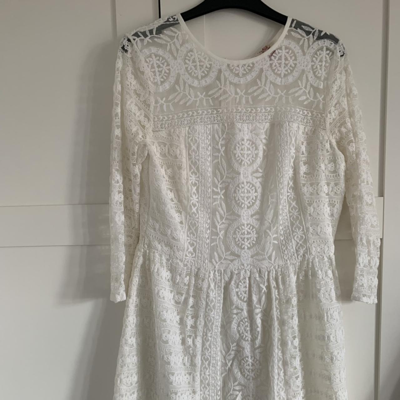 Topshop cream lace on sale dress