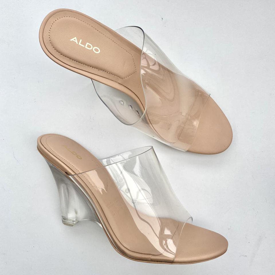 Aldo Clear Heeled Sandals Worn during a photoshoot Depop