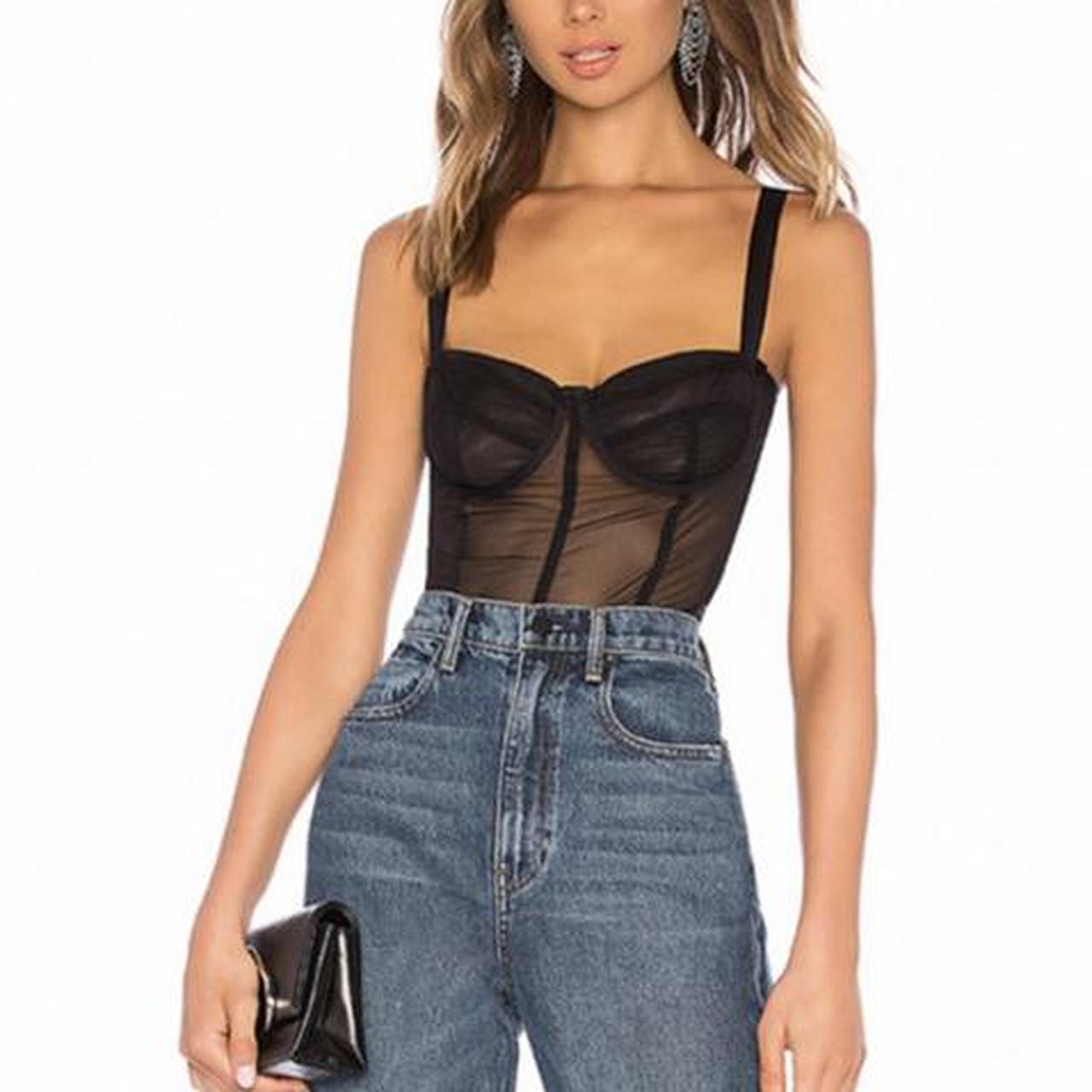 Black Mesh Corset Top