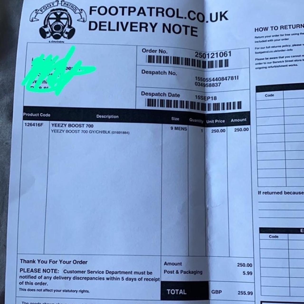 Yeezy waverunners Receipt Depop