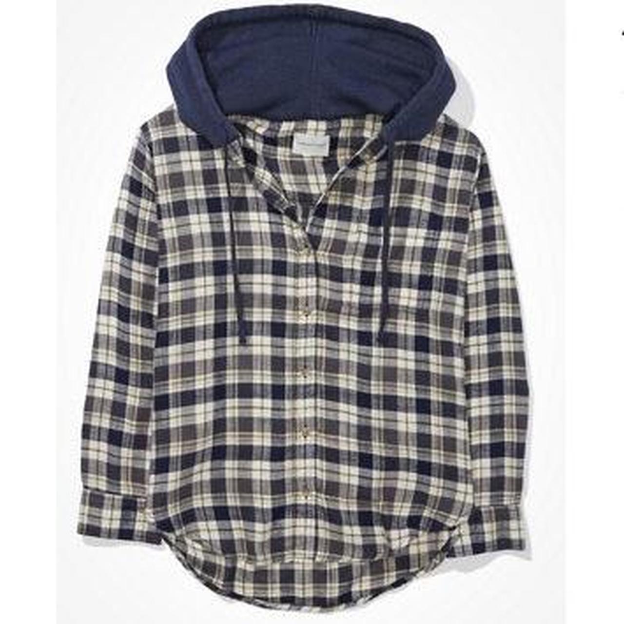 Oversized flannel with hoodie hot sale