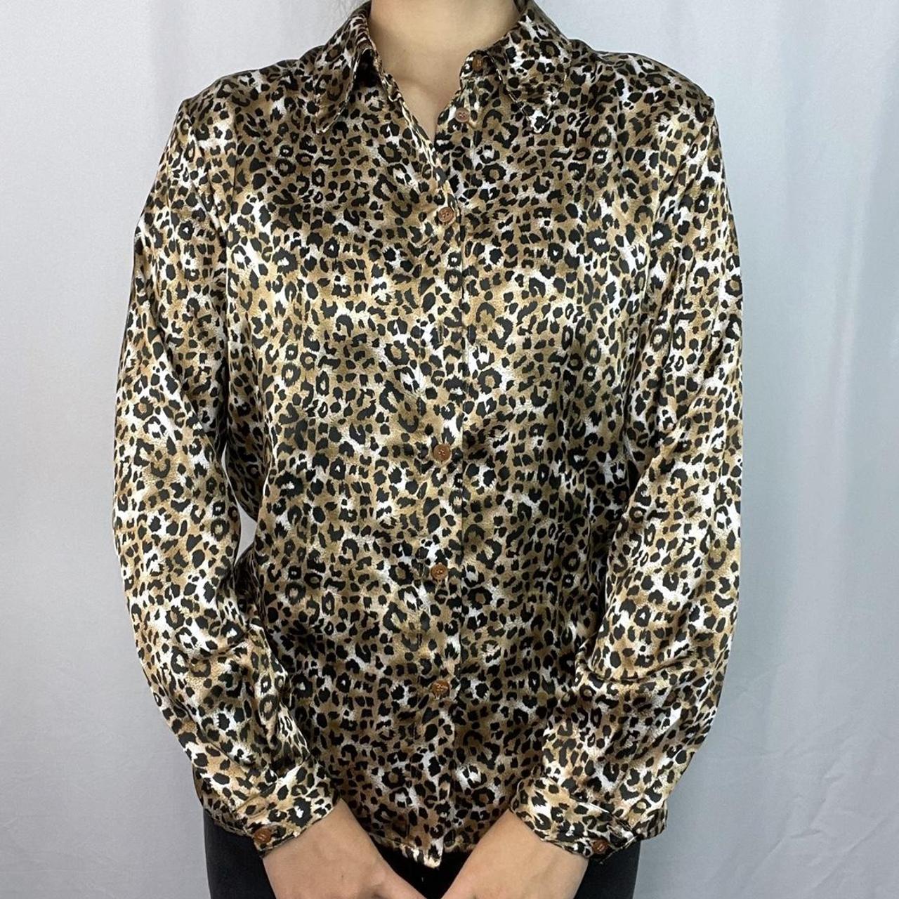 Kathie Lee collection cheetah print button down... - Depop