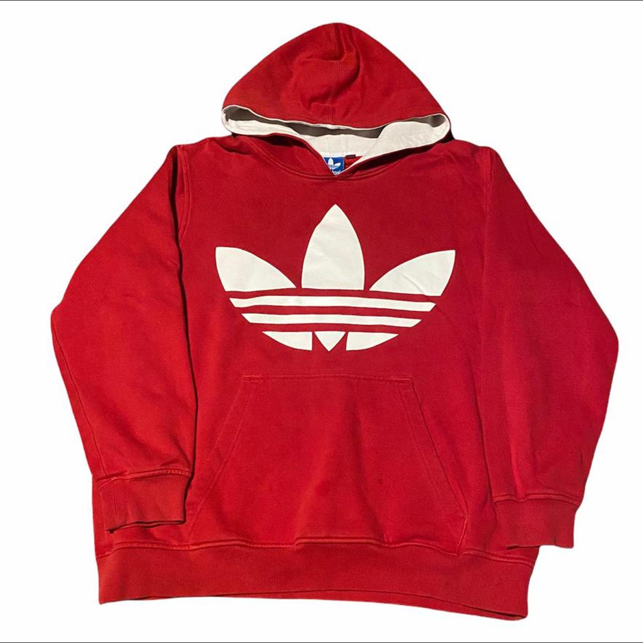 Vintage style adidas trefoil hoodie sweatshirt... - Depop